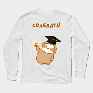 Congrats Graduation Sloth Long Sleeve T-Shirt